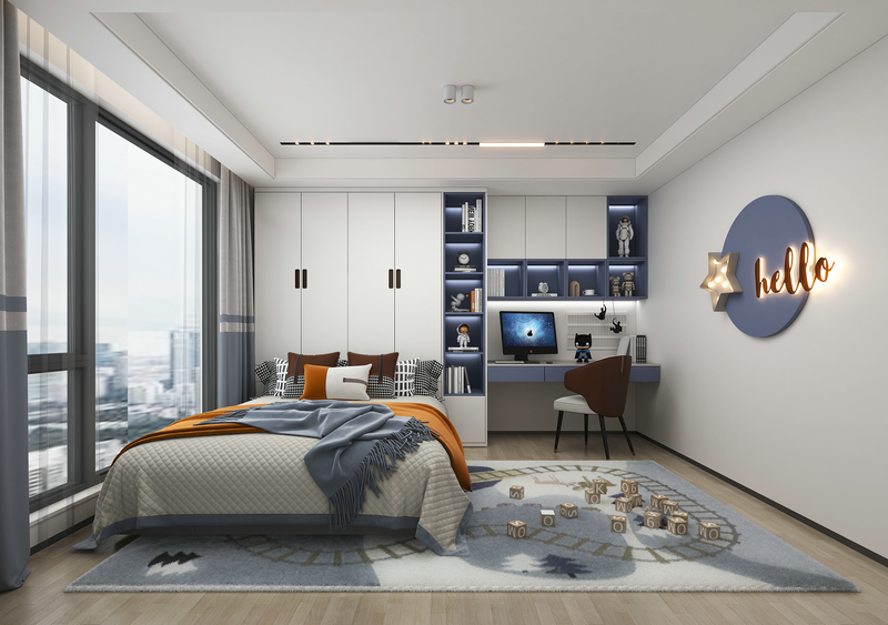 中南樾府別墅設(shè)計-現(xiàn)代輕奢-460兒童房