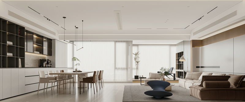 濱江天越別墅348平現(xiàn)代極簡客廳