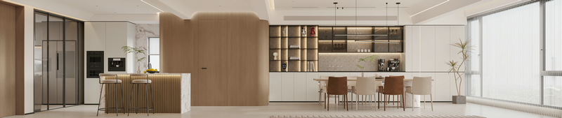 濱江天越別墅348平現(xiàn)代極簡餐廳