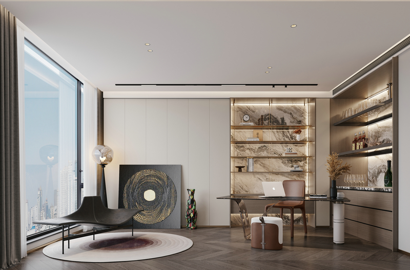 仟坤院子別墅343平現代輕奢酒吧區