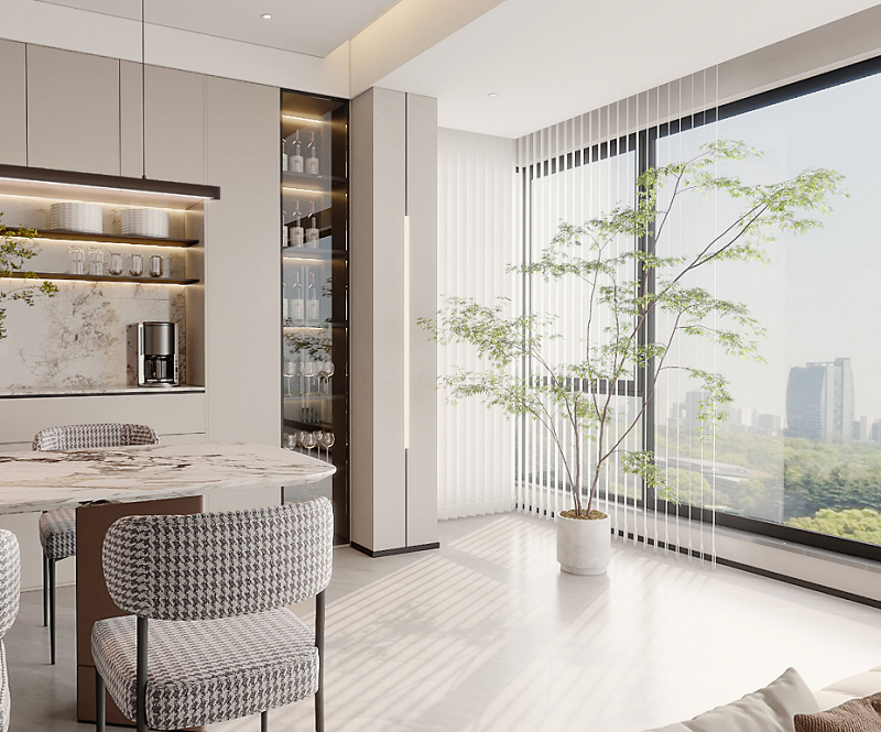 西府瑯悅平層168平設(shè)計餐吧區(qū)