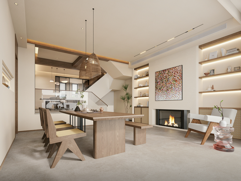 月映長灘300平別墅設計|自然詫寂休閑廳