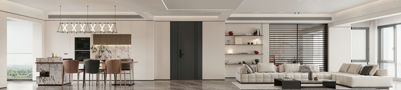 中州錦城湖180平|現代極簡餐客廳